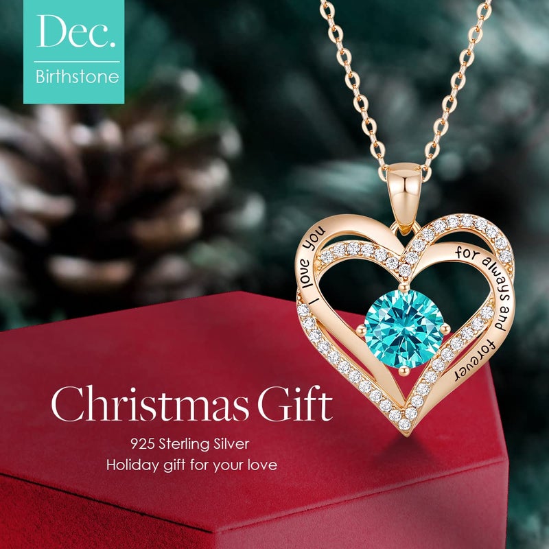 CDE Forever Love Heart Necklaces for Women, Wedding Anniversary, Birthday Mothers Day Gifts for Mom, Mother, Wife, Girlfriend, S925 Silver Jewelry with Birthstone Pendant - Image 3
